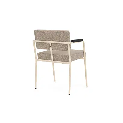 Monday dining chair with arms - sand frame - black arms